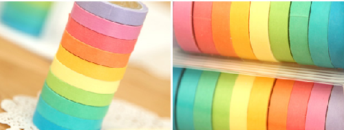 【猫凯特韩国文具精品】日本 糖果色和纸胶带 彩虹胶带套装 10卷入